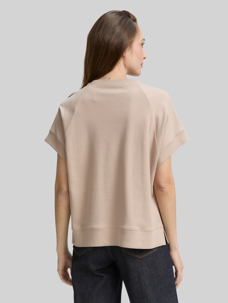 Tom Tailor Loose Fit T-Shirt mit Print - Soft Taupe Grey