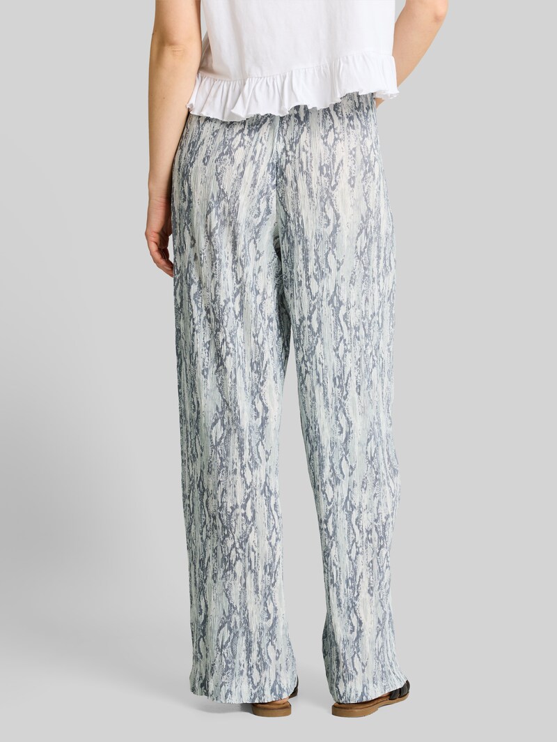 Tom Tailor Crinkle Wide Leg Hose mit Schlangenprint - Faded Snake Print