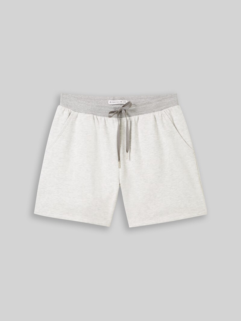 Tom Tailor Loungewear Sweat-Shorts - Weiß-mittel-melange
