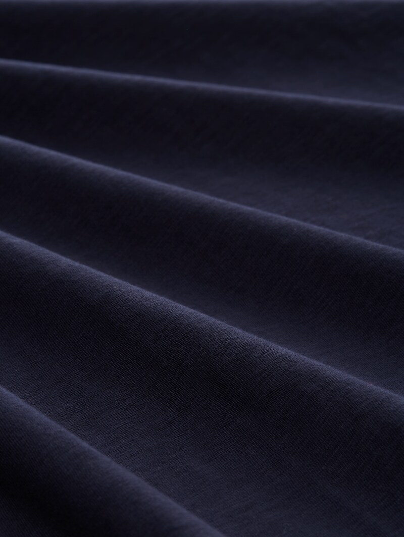 Tom Tailor Henley Langarmshirt aus Baumwolle - Knitted Navy