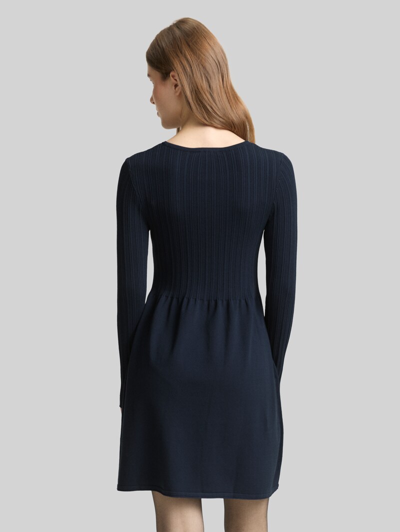 Tom Tailor Mini-Kleid mit Rippstruktur - Sky Captain Blue