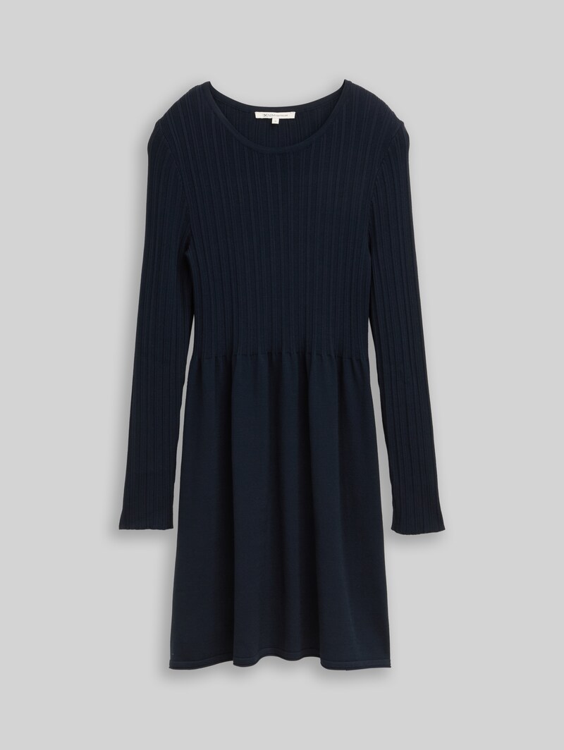 Tom Tailor Mini-Kleid mit Rippstruktur - Sky Captain Blue