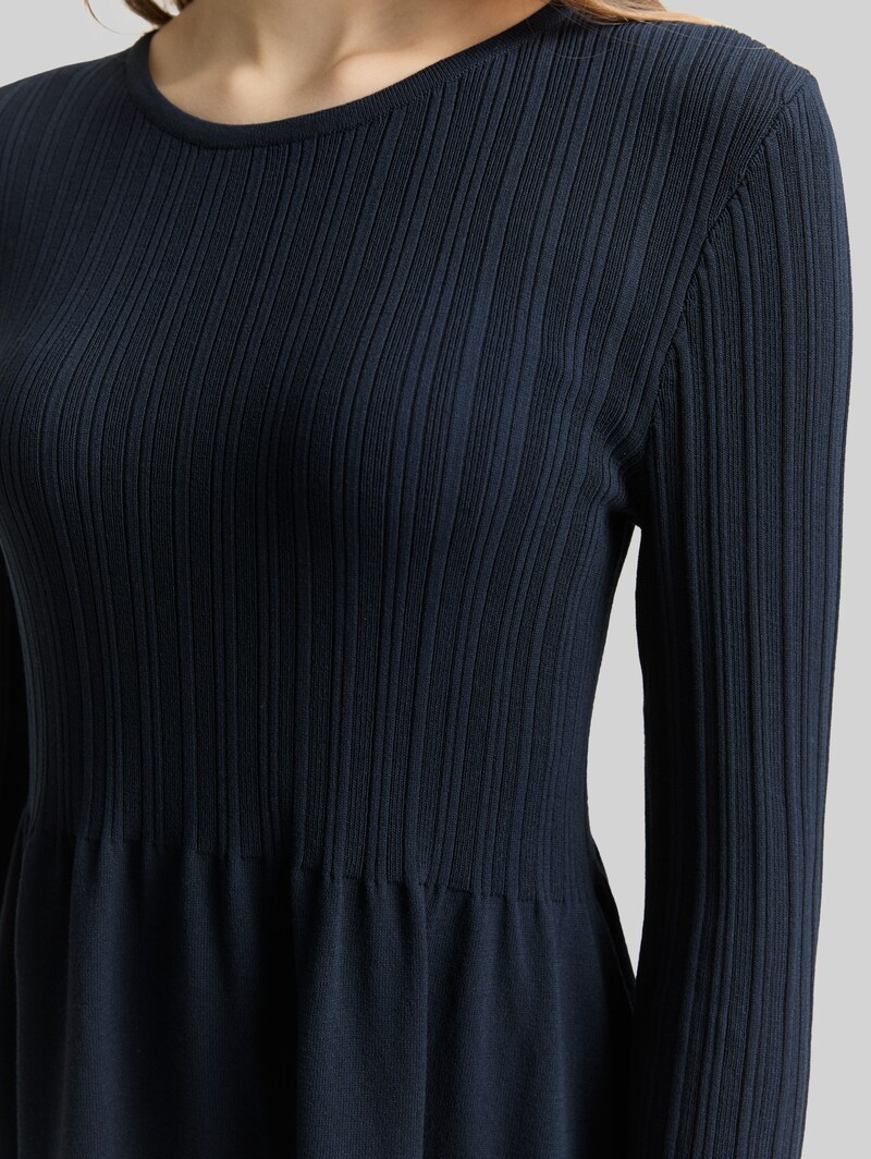 Tom Tailor Mini-Kleid mit Rippstruktur - Sky Captain Blue