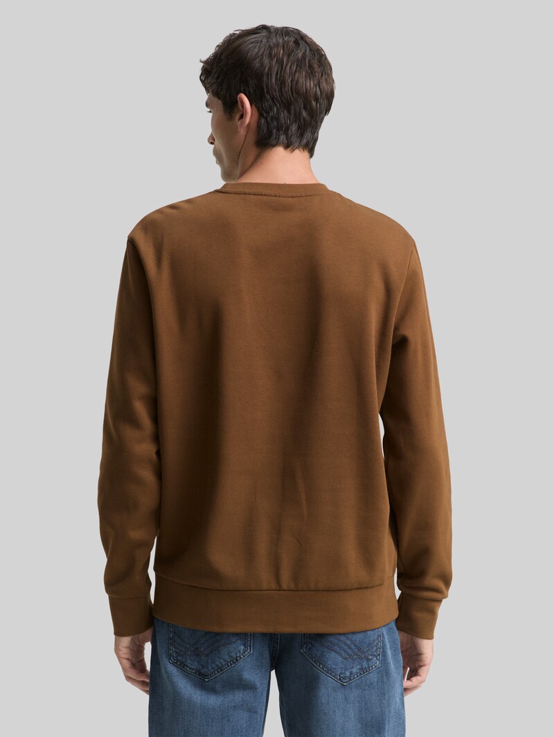 Tom Tailor Basic Sweatshirt in Unifarben - Dark Palm