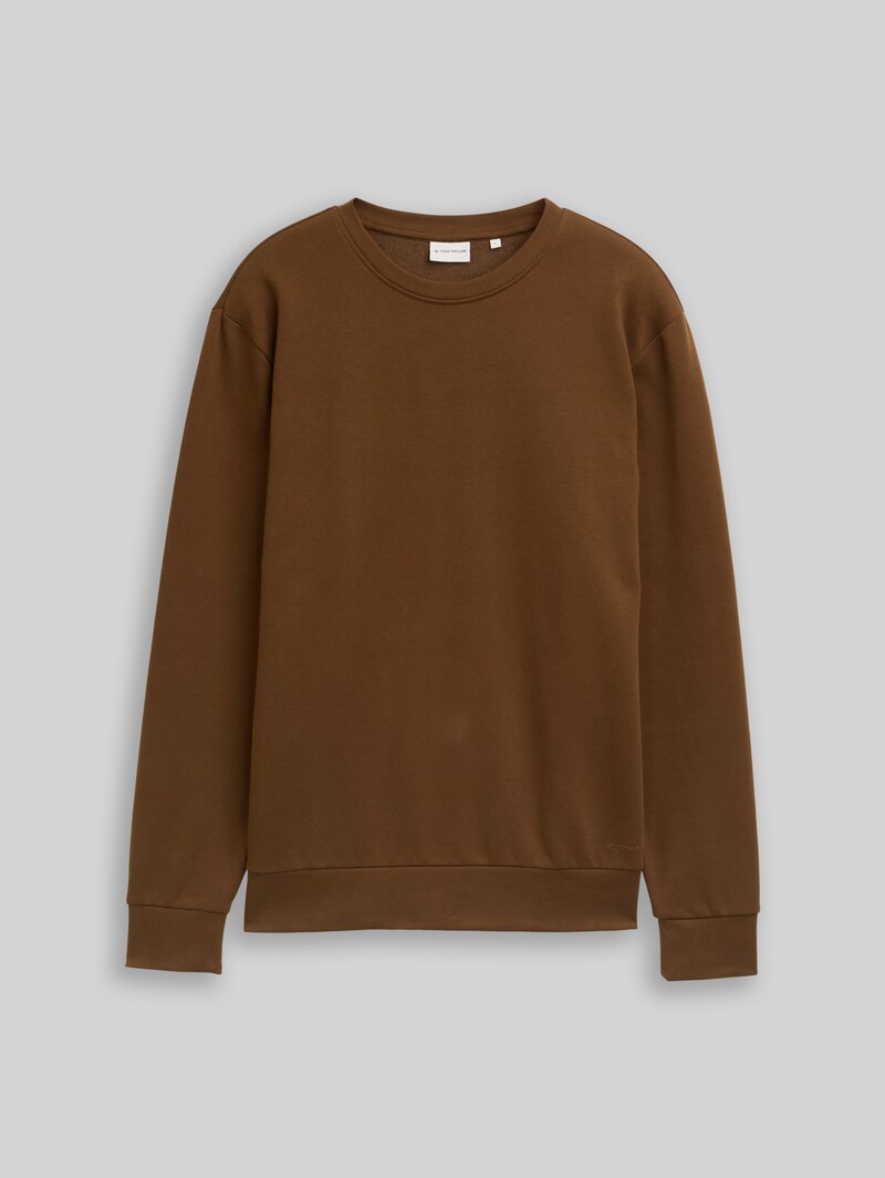 Tom Tailor Basic Sweatshirt in Unifarben - Dark Palm