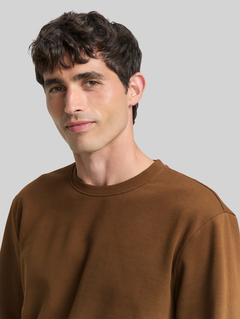 Tom Tailor Basic Sweatshirt in Unifarben - Dark Palm