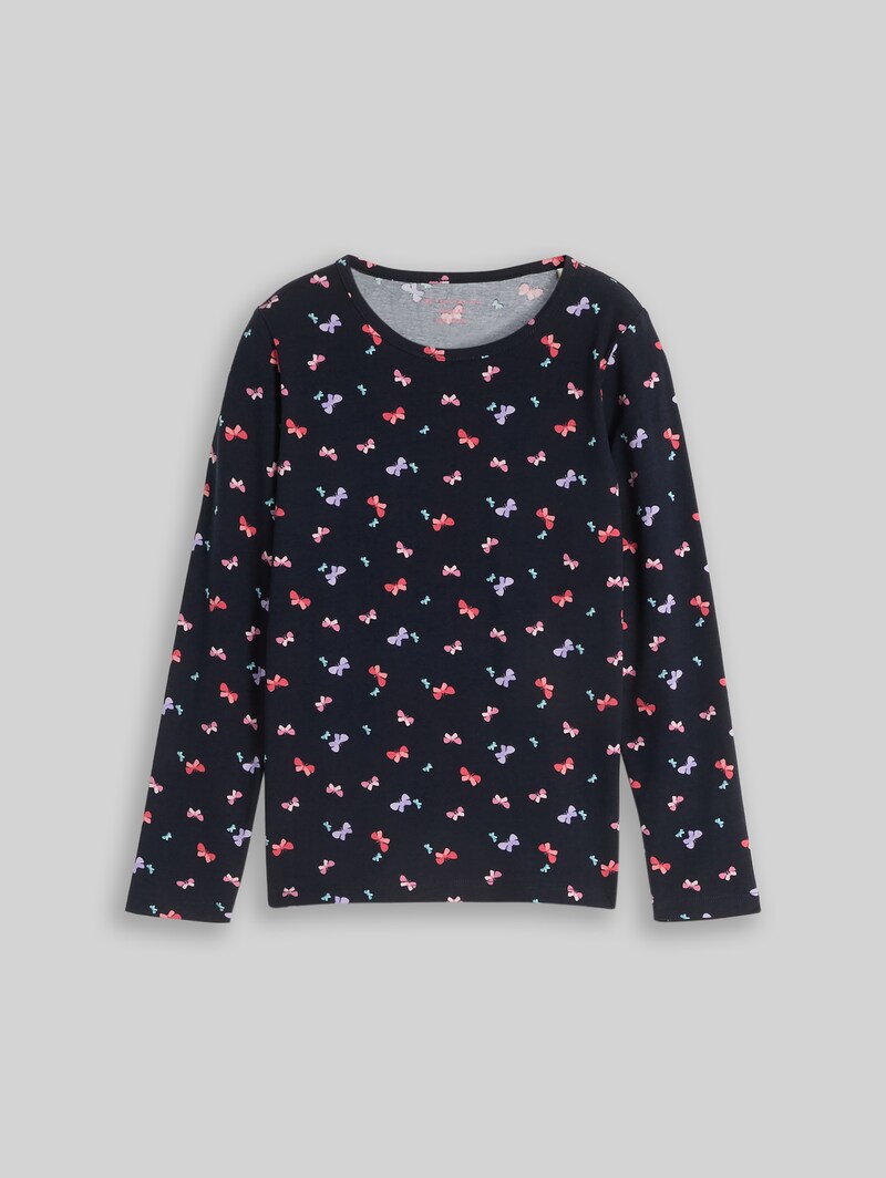 Tom Tailor Langarmshirt mit Muster - Multicolor Butterfly Design