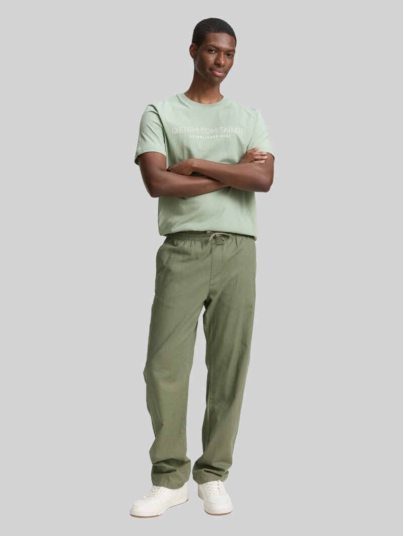 Tom Tailor Basic T-Shirt mit Logo-Print - Ice Mint Green