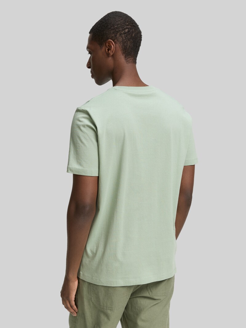 Tom Tailor Basic T-Shirt mit Logo-Print - Ice Mint Green