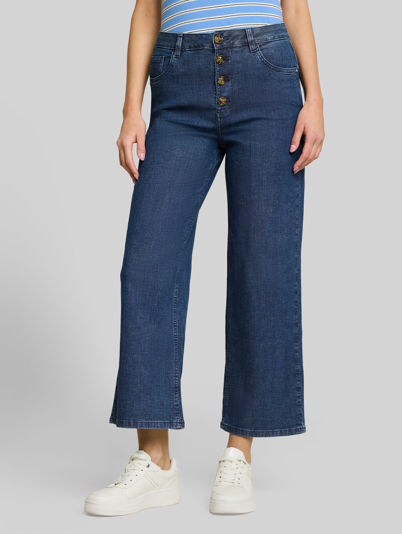 Tom Tailor TTNELMA CULOTTE Jeans mit Knopfleiste - Dark Blue Denim