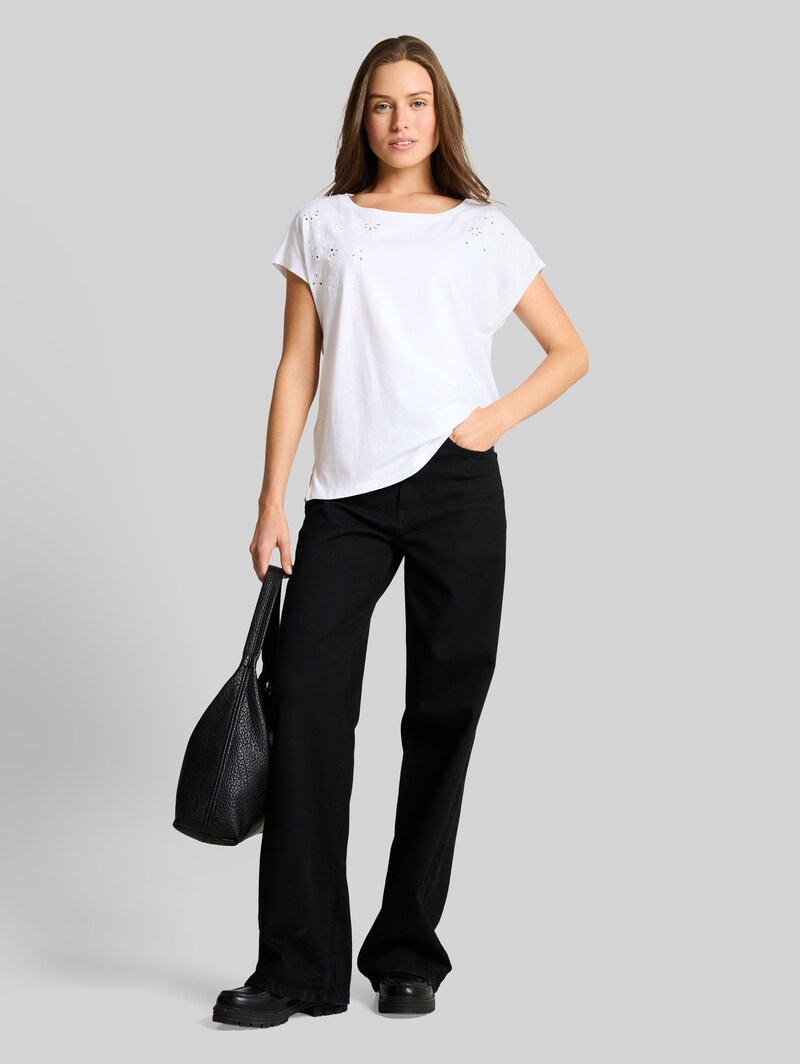Tom Tailor T-Shirt mit Lochstickereien - White