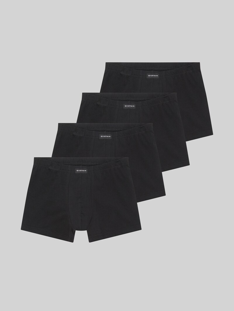 Tom Tailor Kurze Boxershorts im 4er-Pack - Black-dark-solid