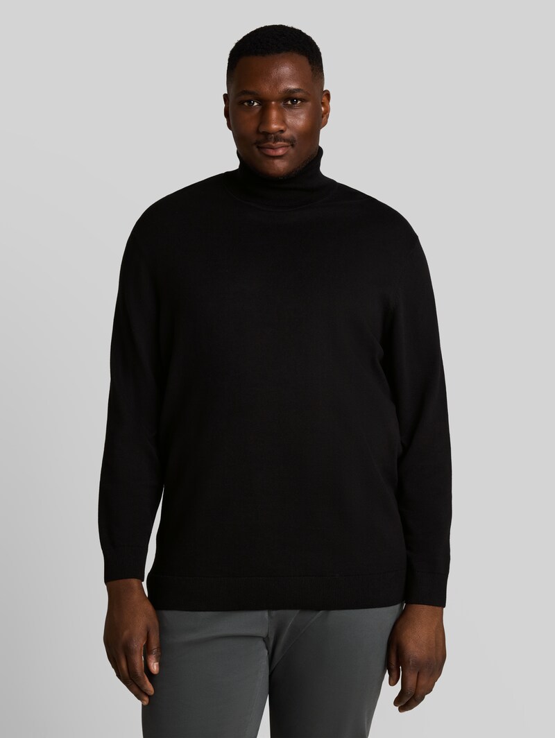 Tom Tailor Plus Size - Rollkragenpullover aus Baumwolle - Black Tom Tailor Plus Size - Rollkragenpullover aus Baumwolle - Black