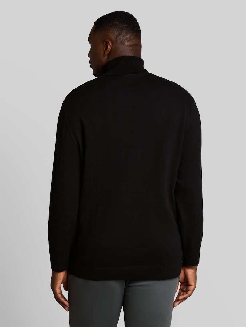 Tom Tailor Plus Size - Rollkragenpullover aus Baumwolle - Black