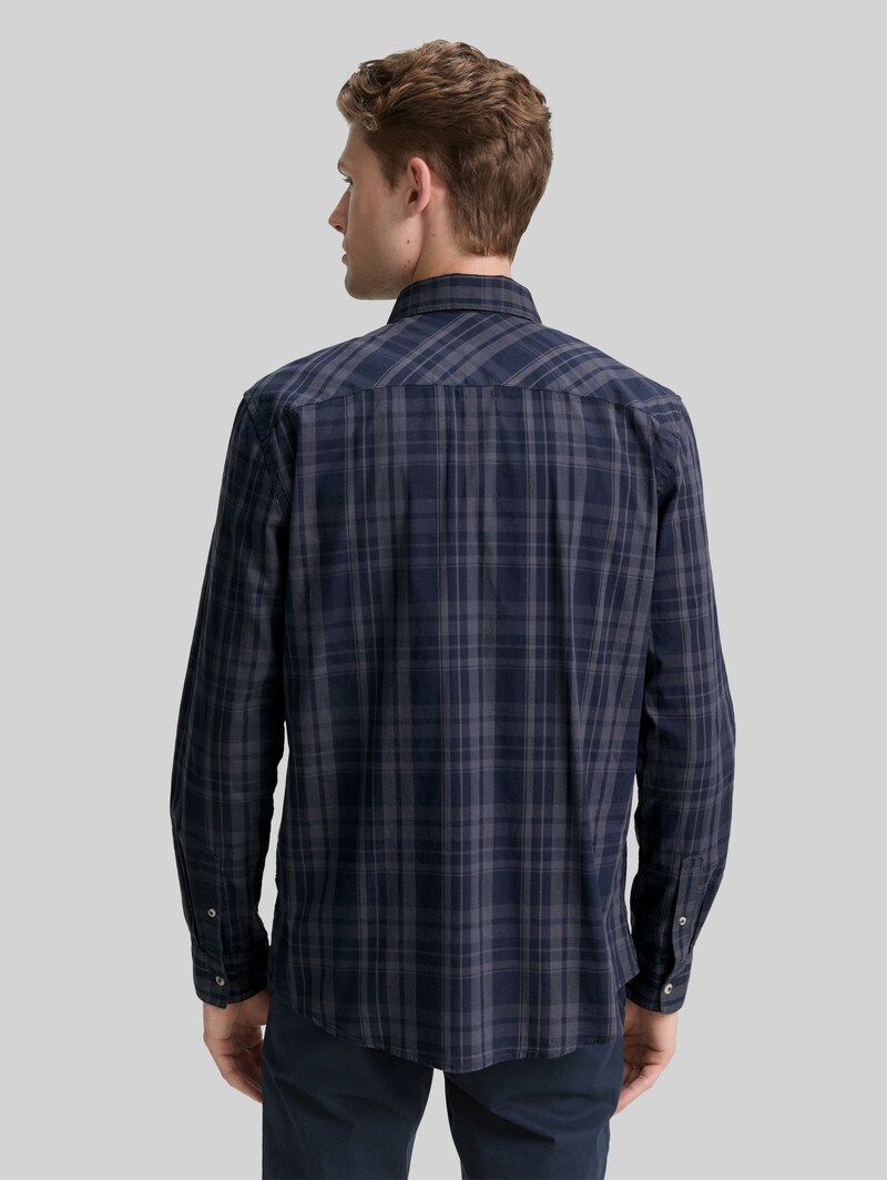 Tom Tailor Regular Fit Hemd mit Karo-Muster - Navy Tonal Check