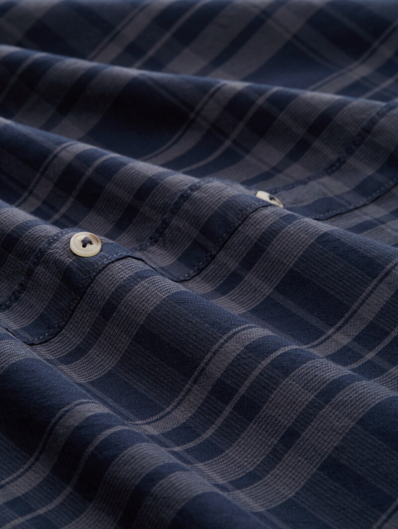 Tom Tailor Regular Fit Hemd mit Karo-Muster - Navy Tonal Check