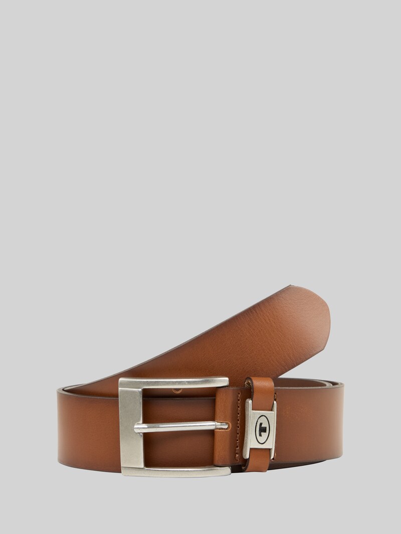 Tom Tailor TTNATHAN Ledergürtel mit eckiger Dornschließe - Light Brown Uni