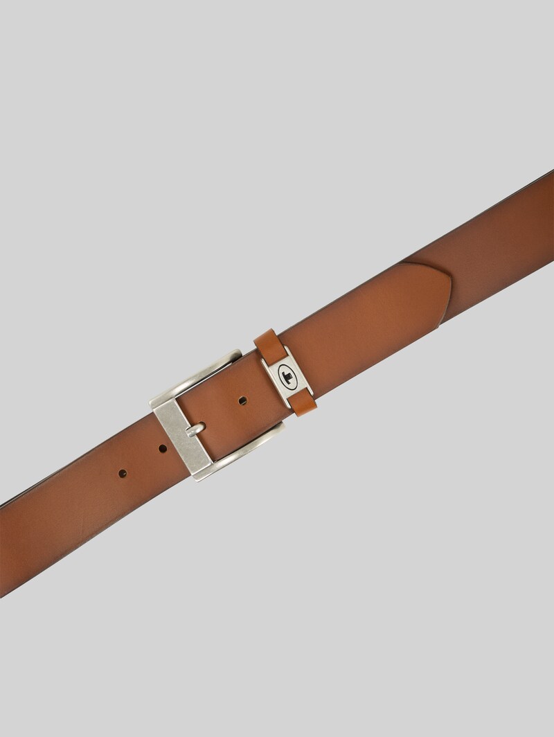 Tom Tailor TTNATHAN Ledergürtel mit eckiger Dornschließe - Light Brown Uni