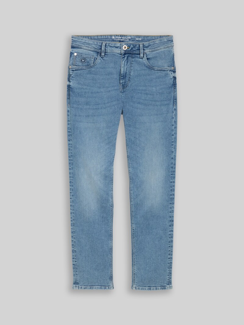Tom Tailor TTJOSH REGULAR SLIM Jeans mit Stretch - Used Light Stone Blue Denim