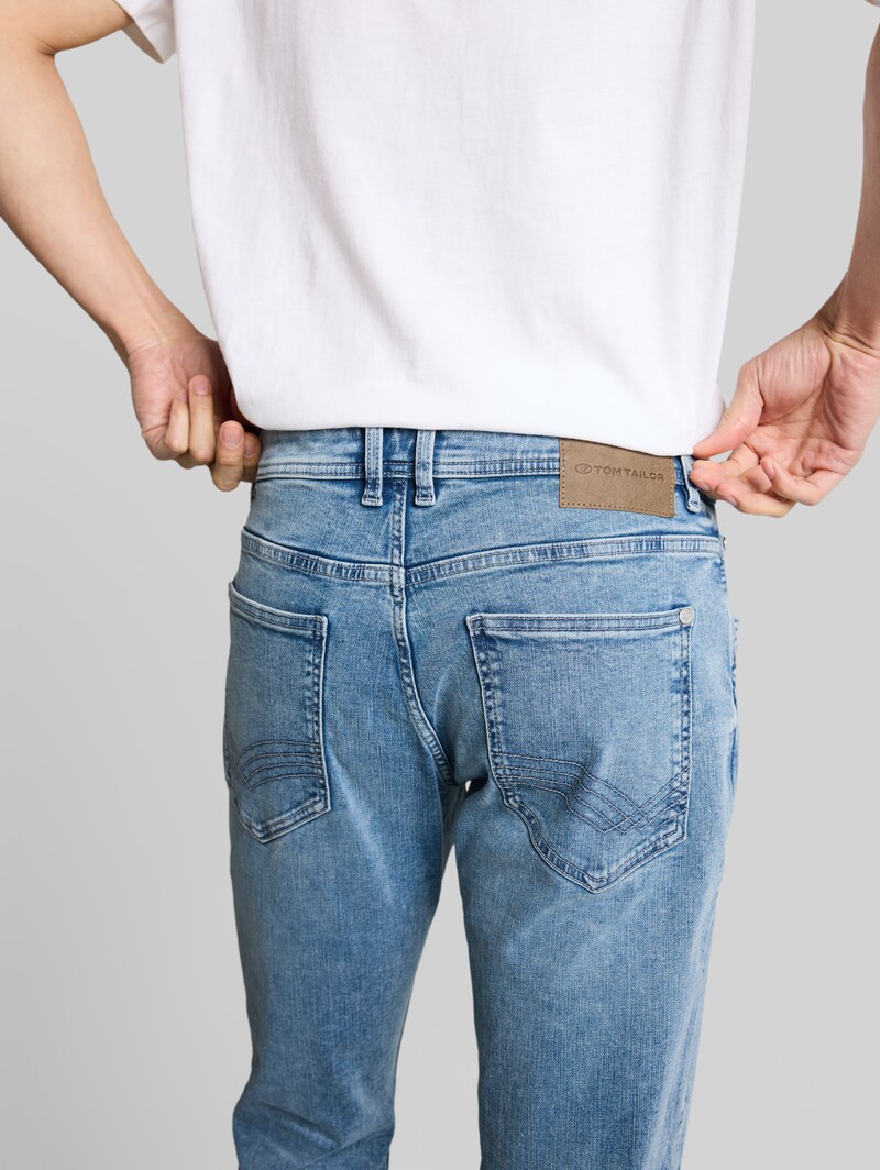 Tom Tailor TTJOSH REGULAR SLIM Jeans mit Stretch - Used Light Stone Blue Denim