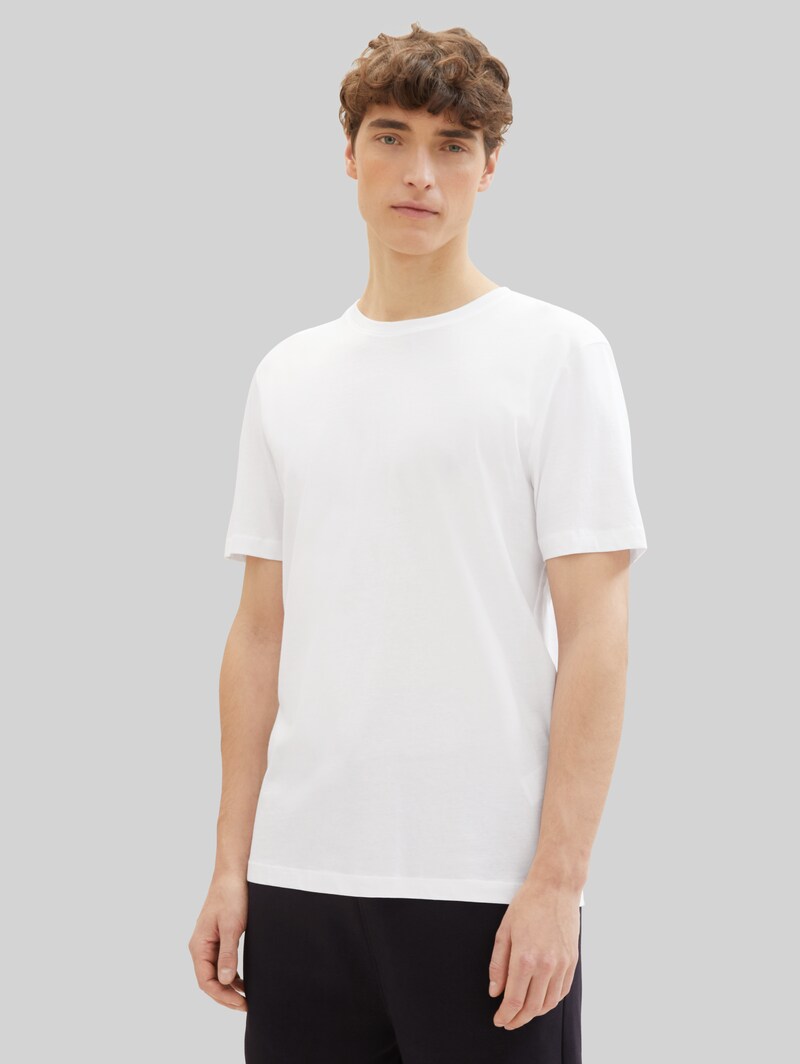 Tom Tailor T-Shirts aus Baumwolle im 3er-Pack - White Tom Tailor T-Shirts aus Baumwolle im 3er-Pack - White