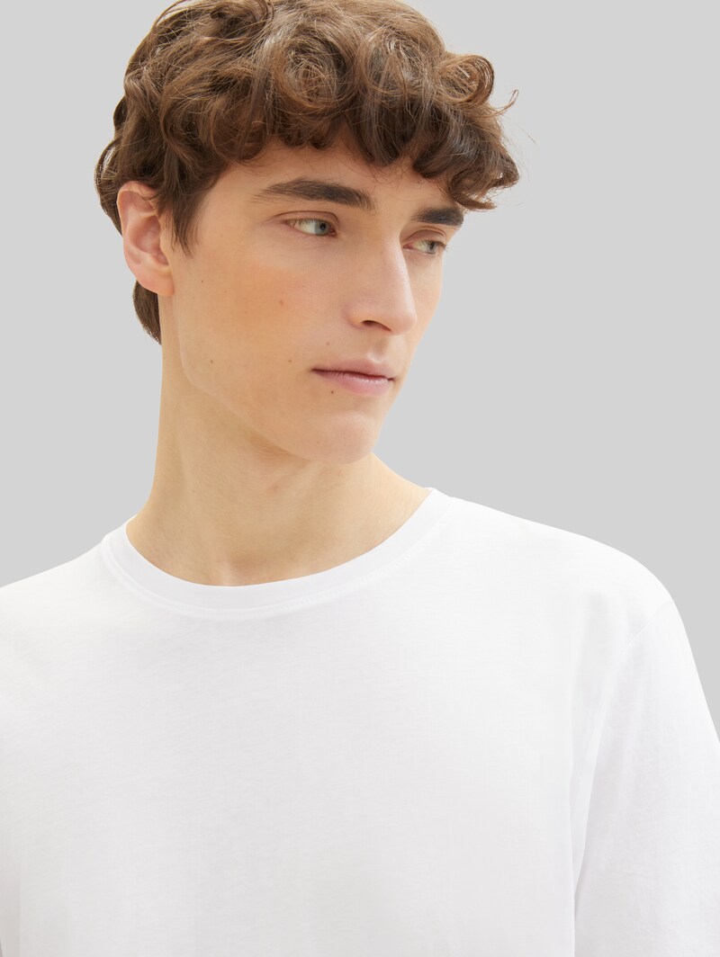 Tom Tailor T-Shirts aus Baumwolle im 3er-Pack - White