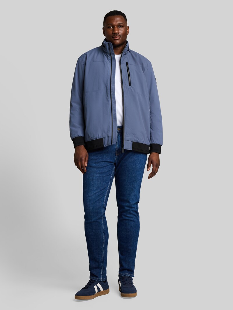 Tom Tailor Plus Size - Blouson Jacke mit verstaubarer Kapuze - Vintage Indigo Blue