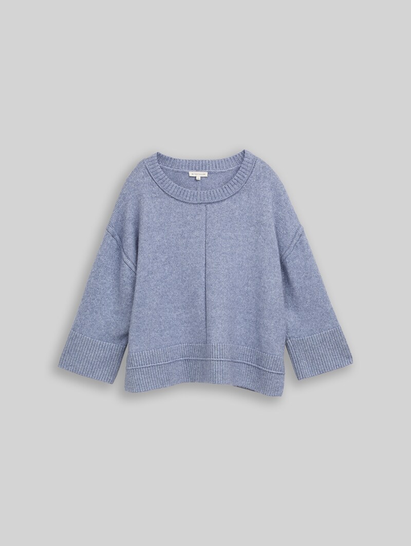 Tom Tailor Loose Fit Cosy Strickpullover - Fern Blue Melange