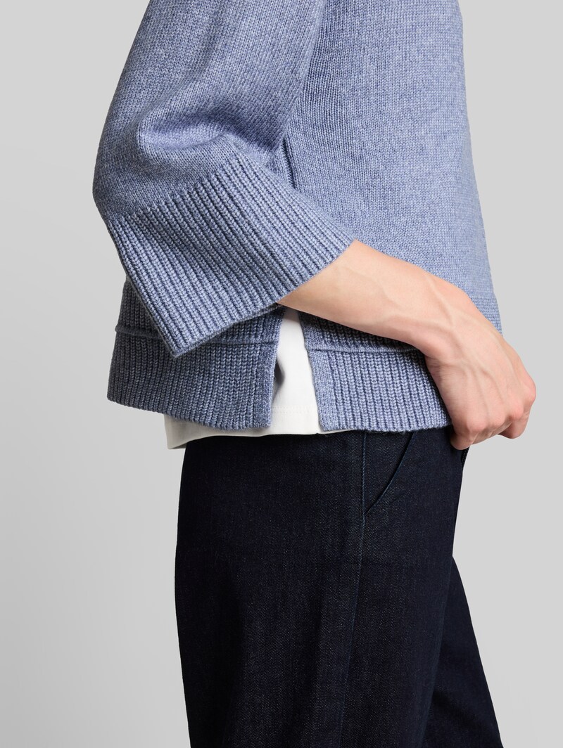 Tom Tailor Loose Fit Cosy Strickpullover - Fern Blue Melange