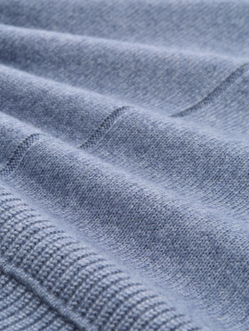 Tom Tailor Loose Fit Cosy Strickpullover - Fern Blue Melange