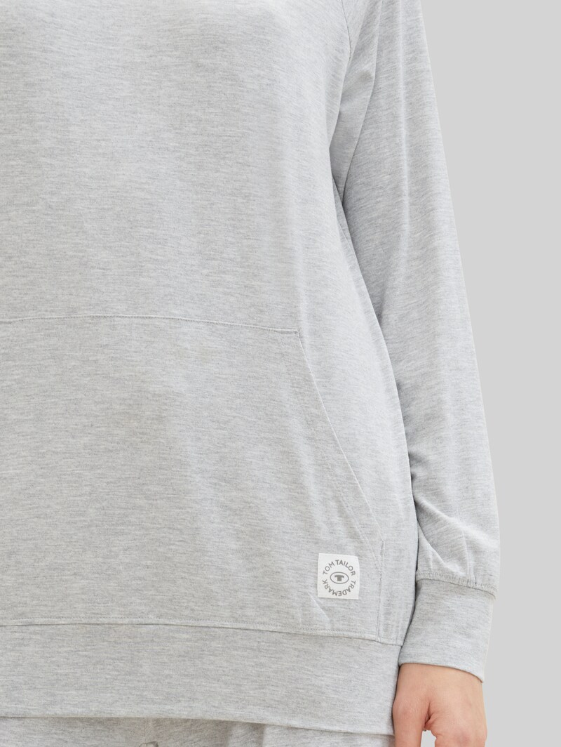 Tom Tailor Loungewear Sweatshirt in Melange Optik - Grey-medium-melange