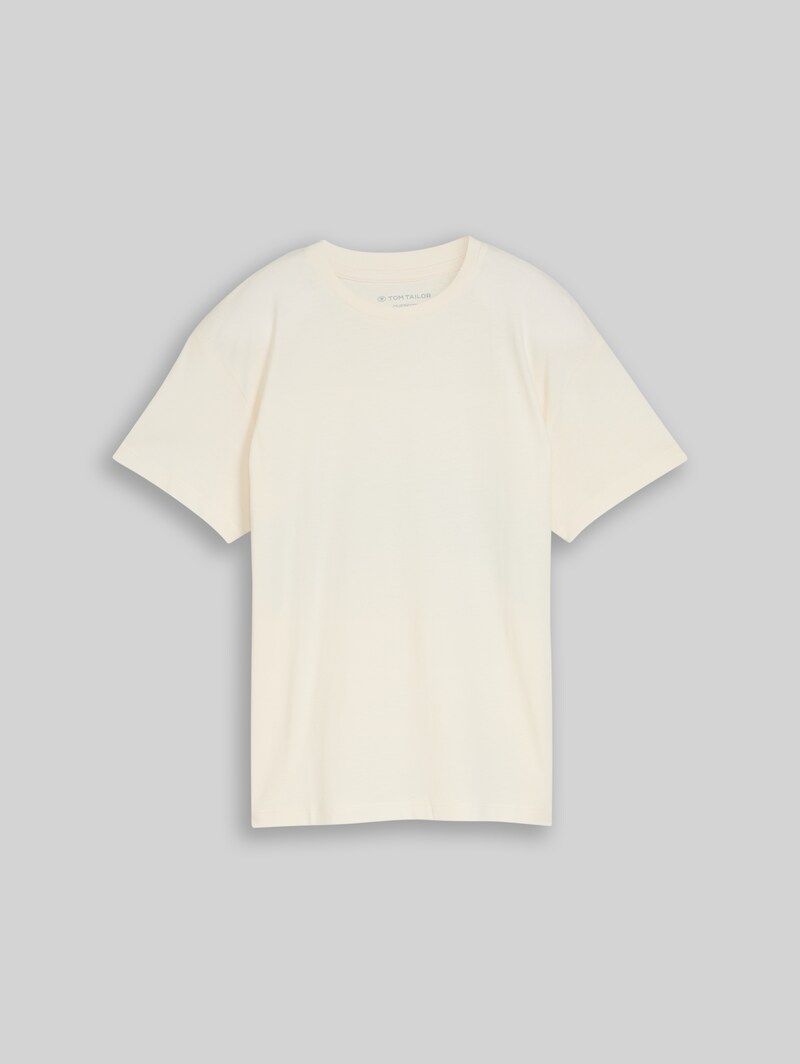 Tom Tailor Oversize T-Shirt mit Rückenprint - Wool White