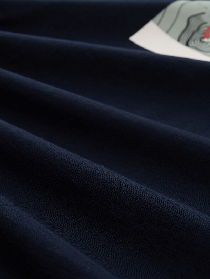 Tom Tailor T-Shirt mit Print - Sky Captain Blue
