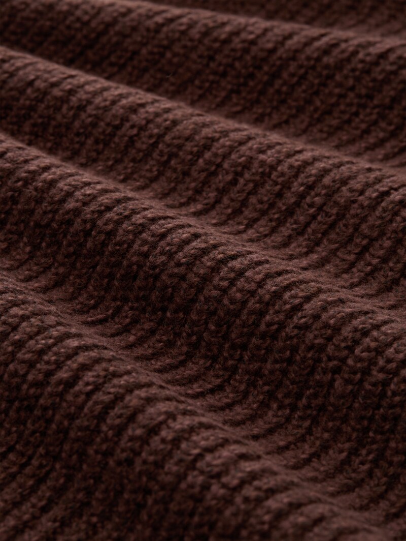 Tom Tailor Pullunder mit V-Ausschnitt - Dark Pecan Brown Melange