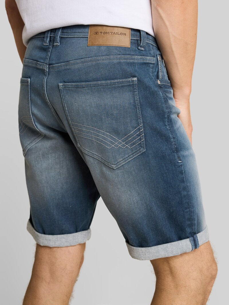 Tom Tailor TTMARVIN STRAIGHT Jeans Shorts mit Stretch - Mid Stone Blue Grey Denim