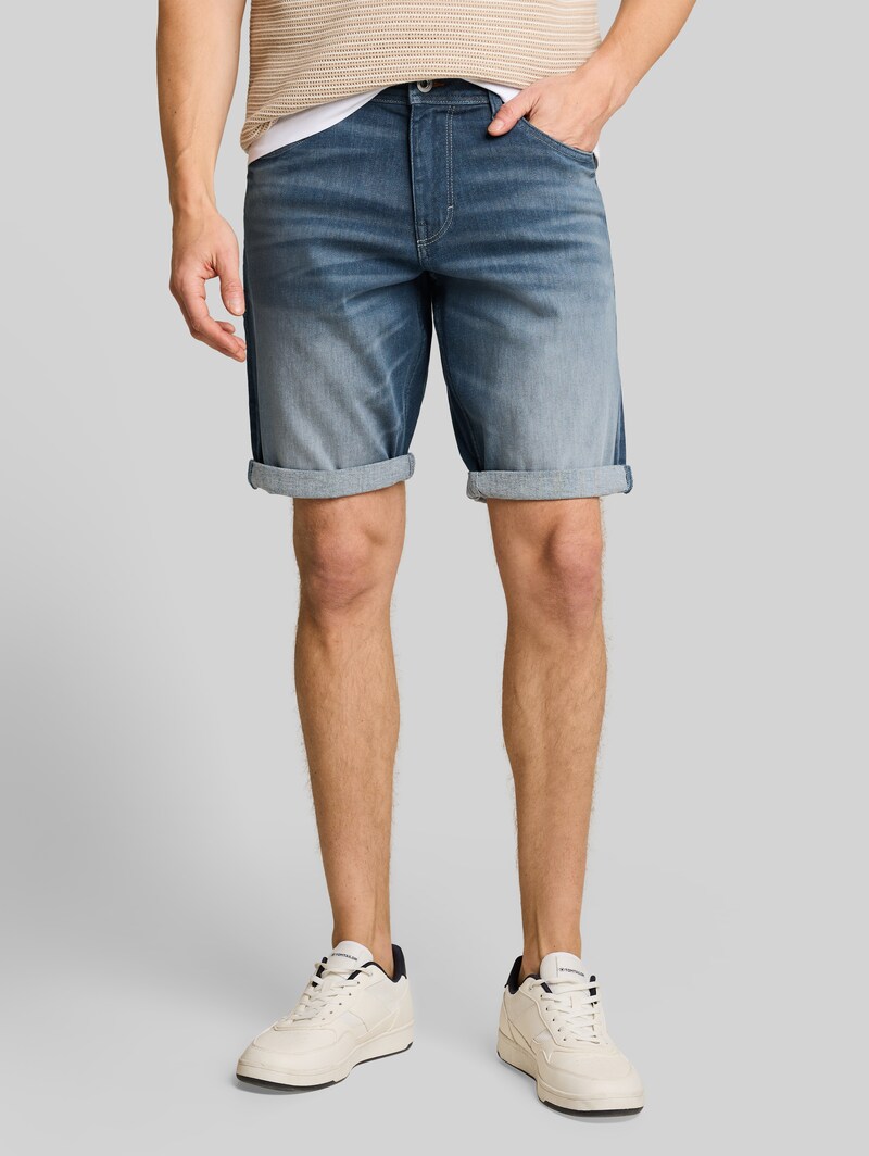 Tom Tailor TTMARVIN STRAIGHT Jeans Shorts mit Stretch - Mid Stone Blue Grey Denim
