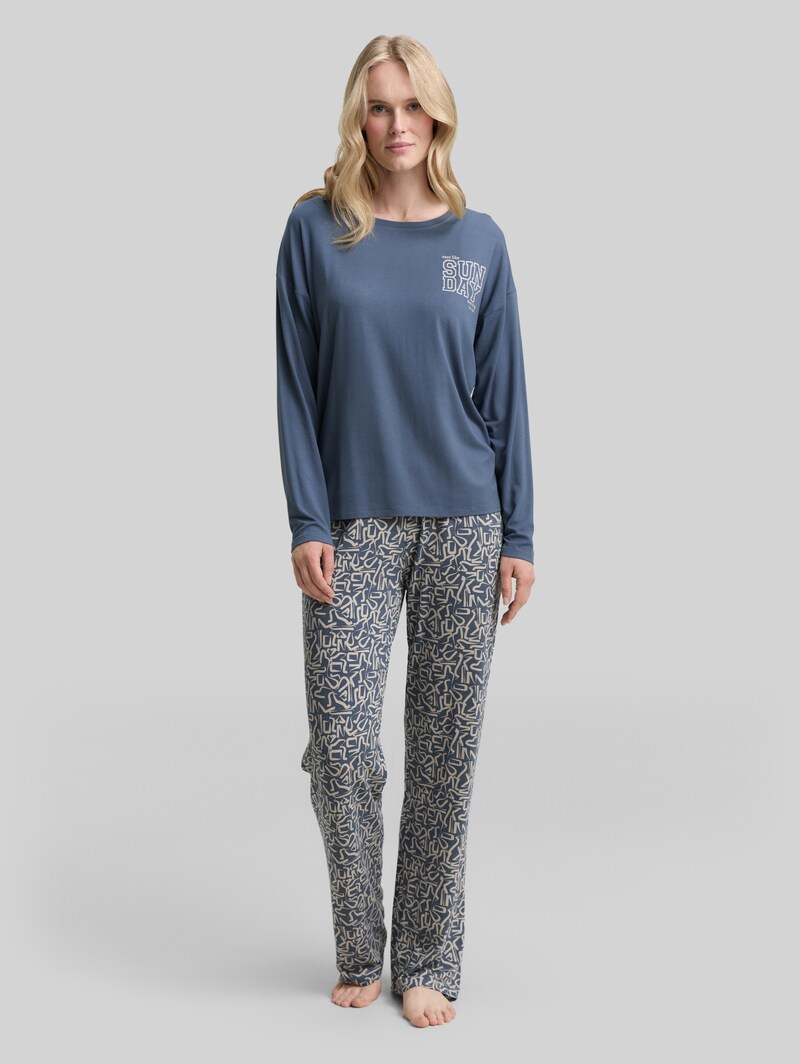 Tom Tailor Pyjama-Set mit Allover-Print - Blue-medium-allover Tom Tailor Pyjama-Set mit Allover-Print - Blue-medium-allover