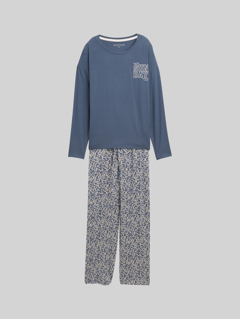 Tom Tailor Pyjama-Set mit Allover-Print - Blue-medium-allover