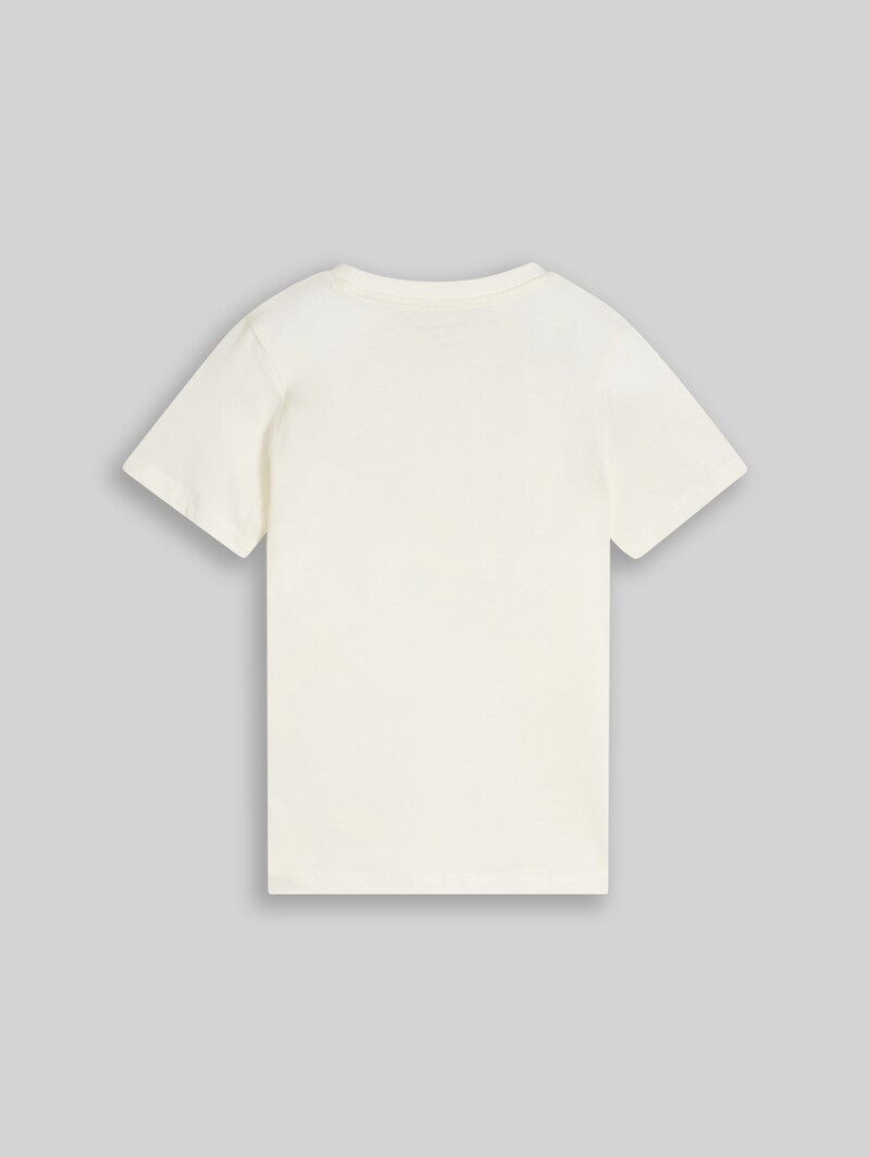 Tom Tailor T-Shirt mit Print aus Baumwolle - Wool White Tom Tailor T-Shirt mit Print aus Baumwolle - Wool White