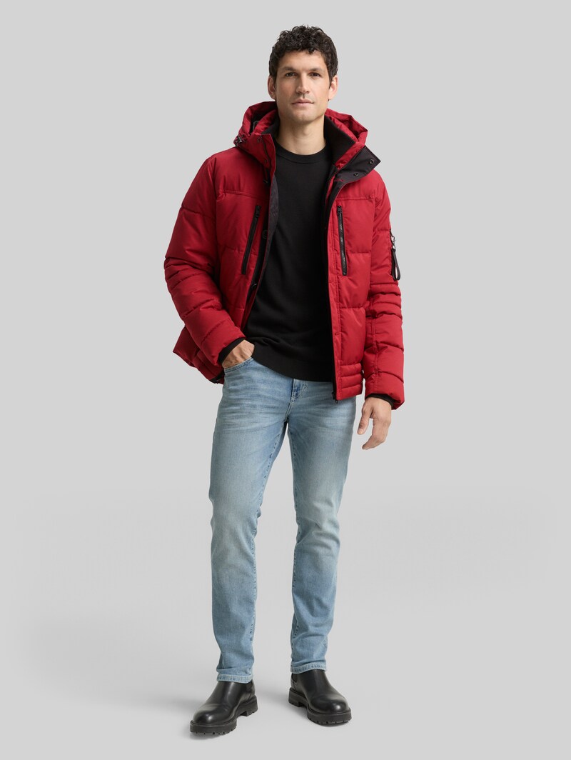 Tom Tailor Puffer-Jacke mit abnehmbarer Kapuze - Coach Red