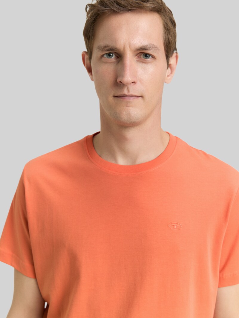 Tom Tailor T-Shirt mit Logo-Stickerei - Wild Coral