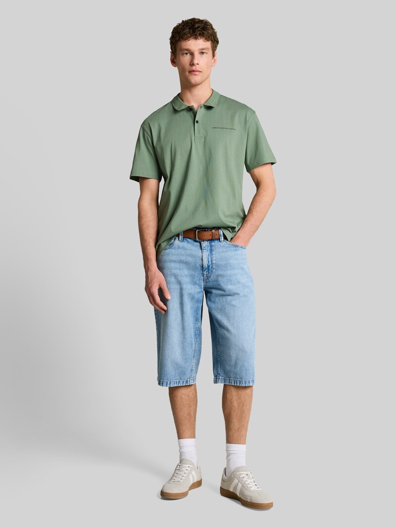 Tom Tailor Relaxed Fit Poloshirt aus Baumwolle - Sea Spray