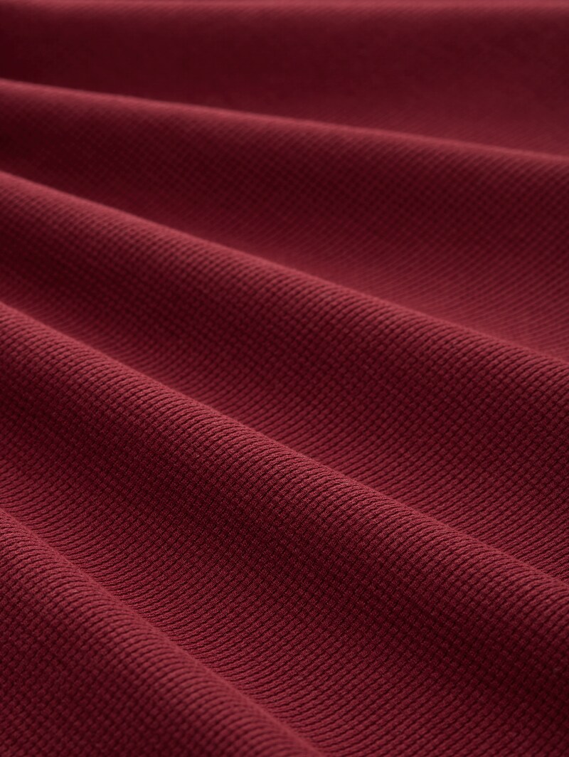 Tom Tailor Langarmshirt mit Waffelstruktur - Cabarnet Bordeaux Red