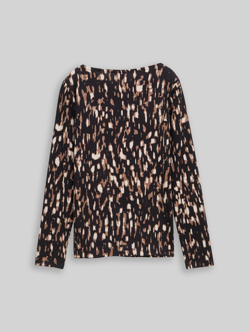 Tom Tailor Langarmshirt mit Muster - Brown Sparkle Design