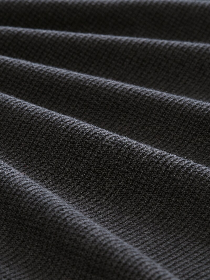 Tom Tailor Strickjacke mit Kapuze - Black Grey Melange