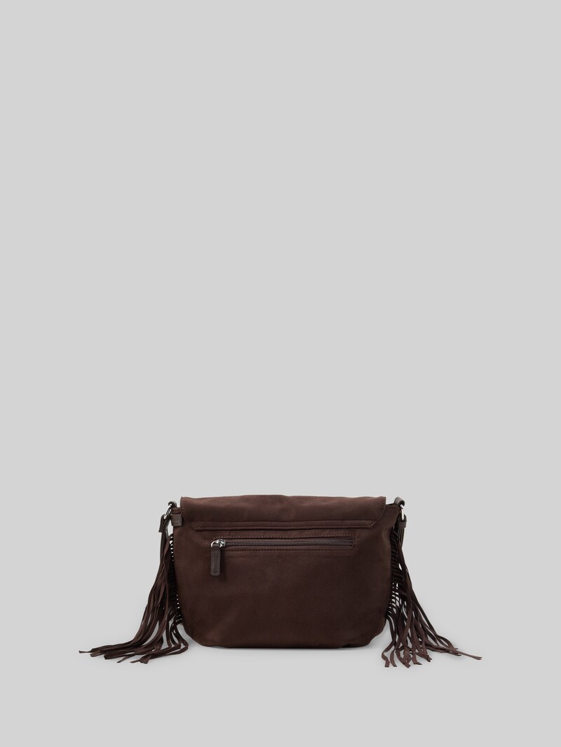 Tom Tailor TTDEYANIRA Überschlagtasche mit Fransen - Dark Brown