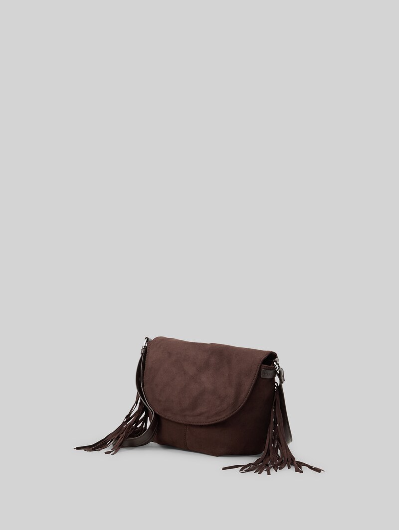 Tom Tailor TTDEYANIRA Überschlagtasche mit Fransen - Dark Brown