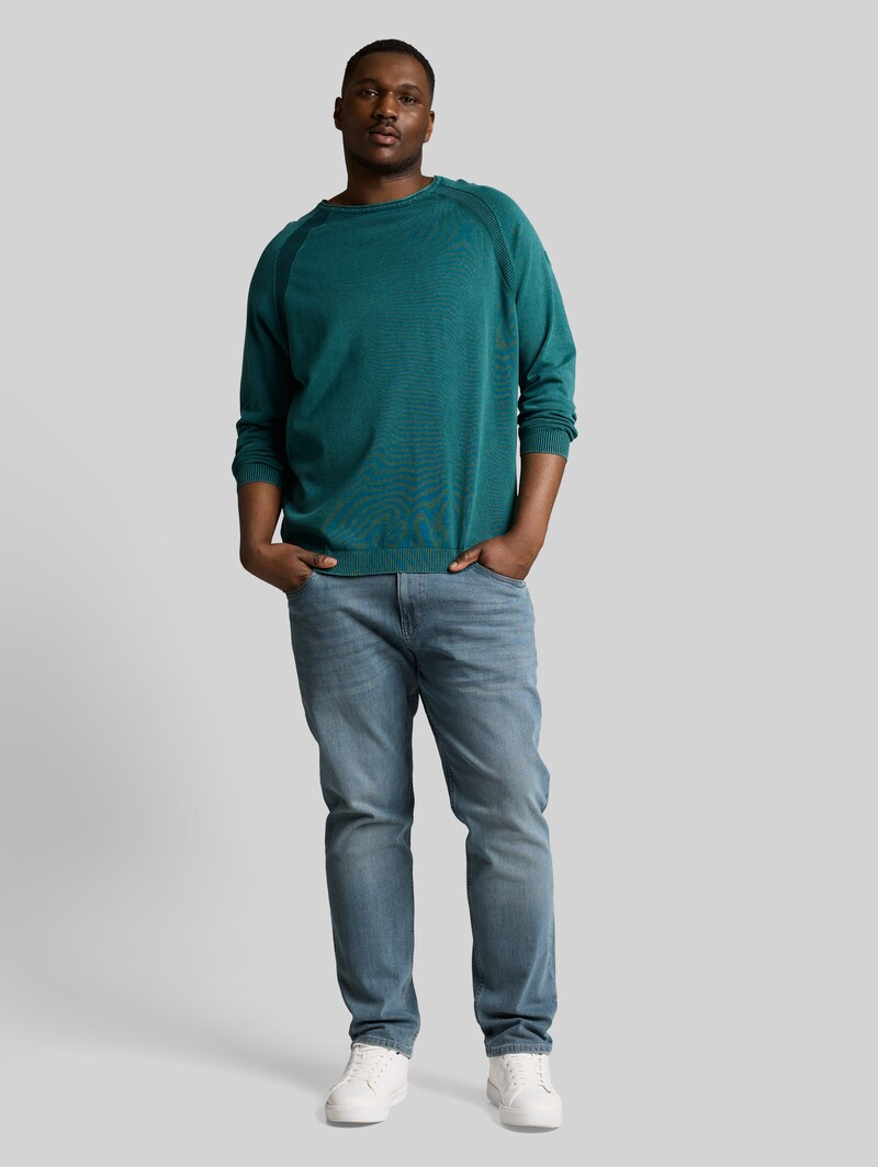 Tom Tailor Plus Size - Strickpullover aus Baumwolle - Deep Meadow Green
