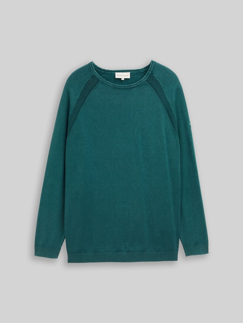 Tom Tailor Plus Size - Strickpullover aus Baumwolle - Deep Meadow Green