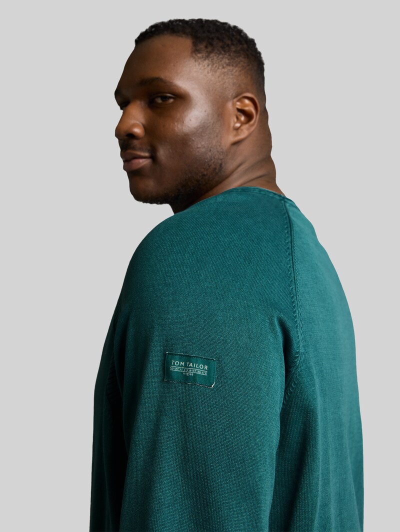 Tom Tailor Plus Size - Strickpullover aus Baumwolle - Deep Meadow Green